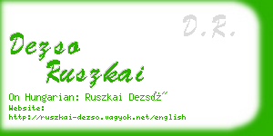 dezso ruszkai business card